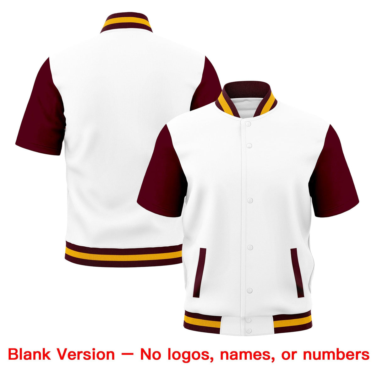 Custom Gray Crimson Gold Full-Snap Classic Style Jacket| KXKSHOP