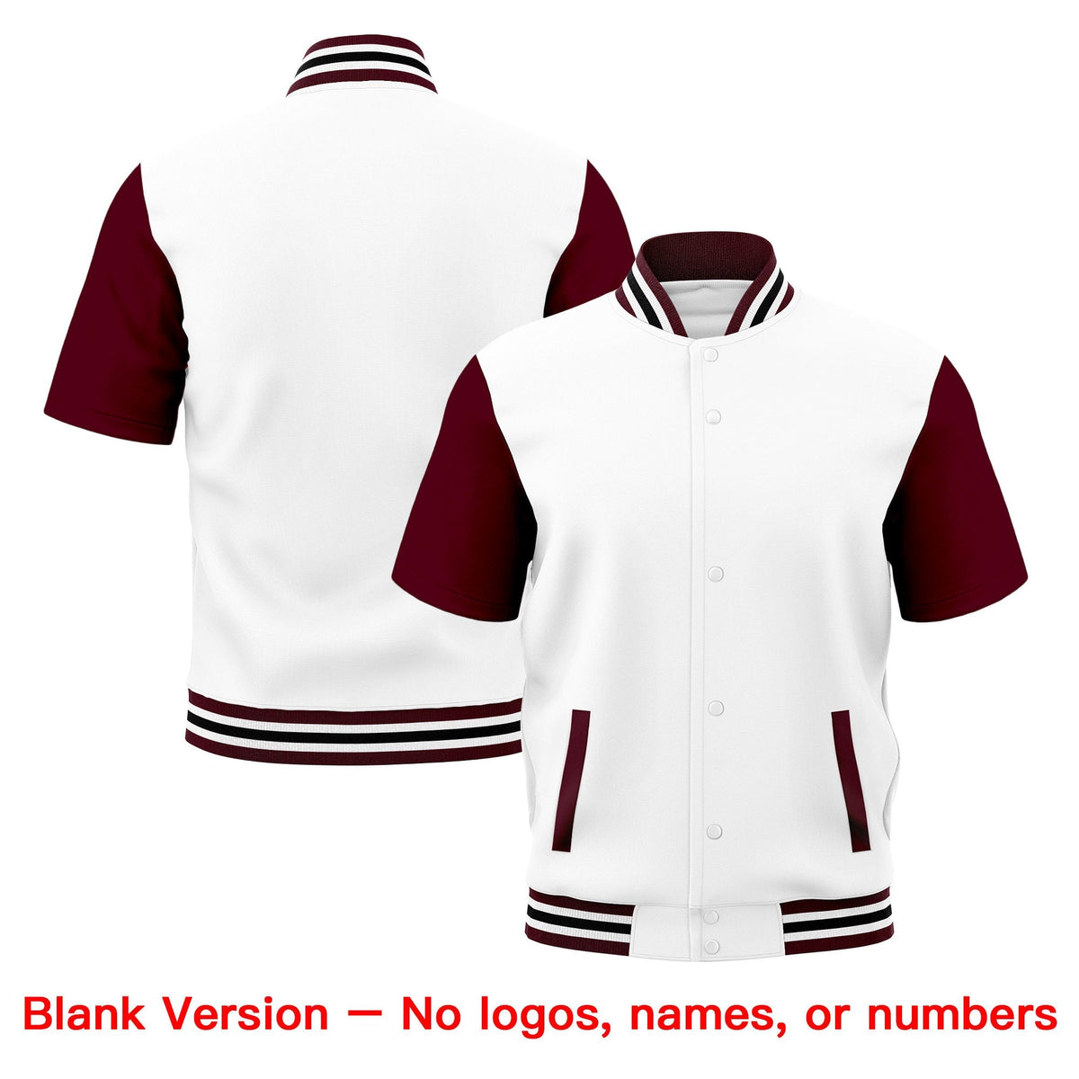 Custom Gray Crimson White Full-Snap Classic Style Jacket| KXKSHOP