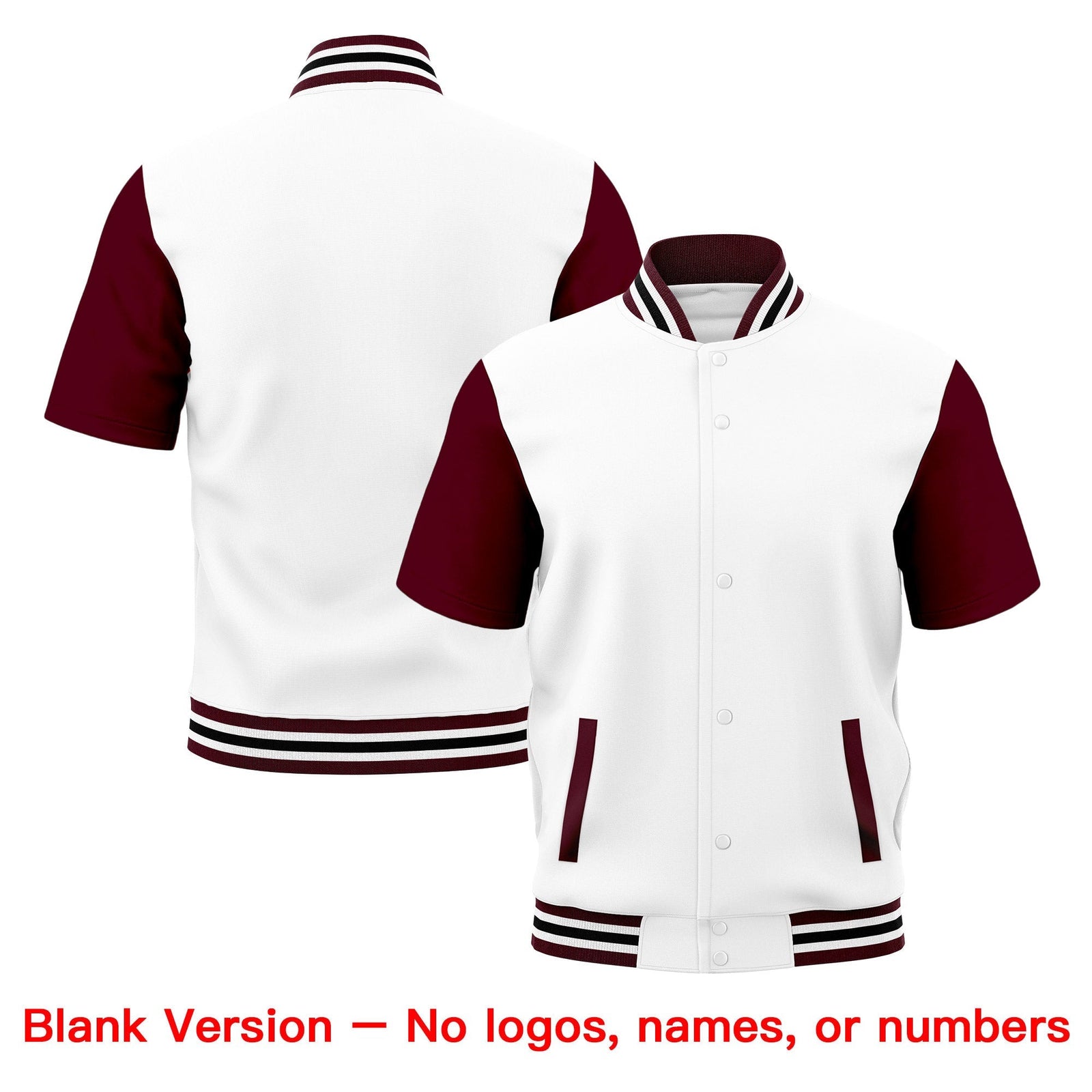 Custom Gray Crimson White Full-Snap Classic Style Jacket| KXKSHOP