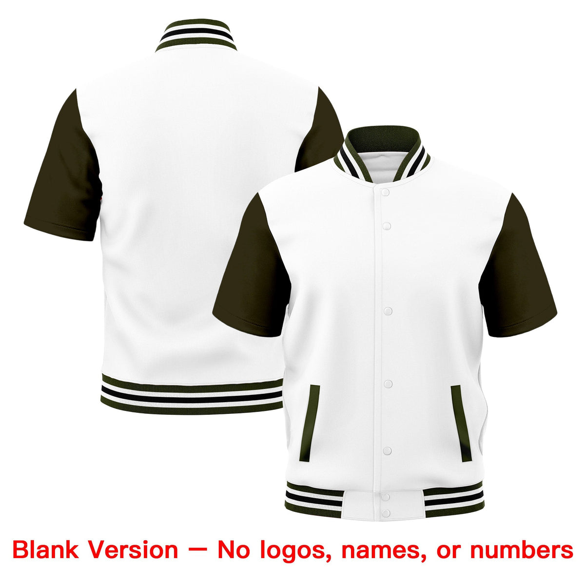 Custom Olive White Black Full-Snap Classic Style Jacket| KXKSHOP