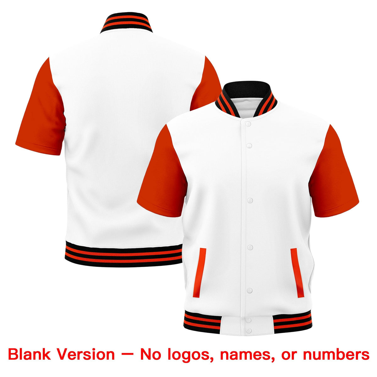 Custom Orange Black Full-Snap Classic Style Jacket| KXKSHOP