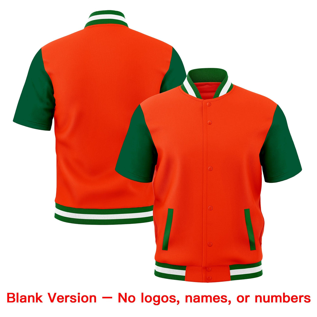 Custom Kelly Green White Full-Snap Classic Style Jacket| KXKSHOP