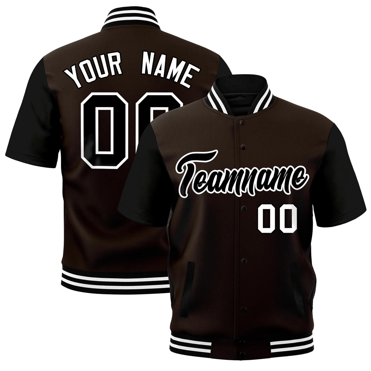 Custom Black White Full-Snap Classic Style Jacket| KXKSHOP