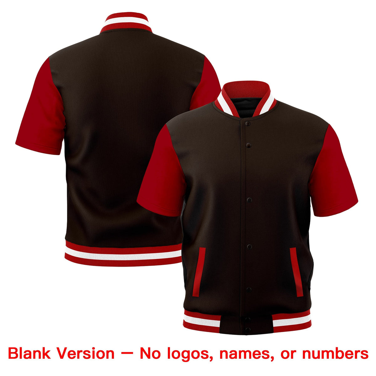 Custom Red White Full-Snap Classic Style Jacket| KXKSHOP