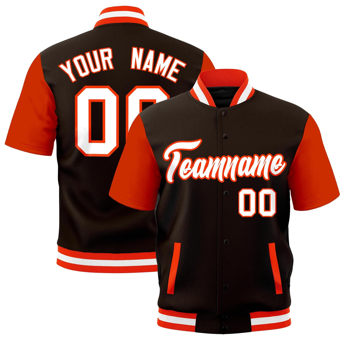 Custom Orange White Full-Snap Classic Style Jacket| KXKSHOP