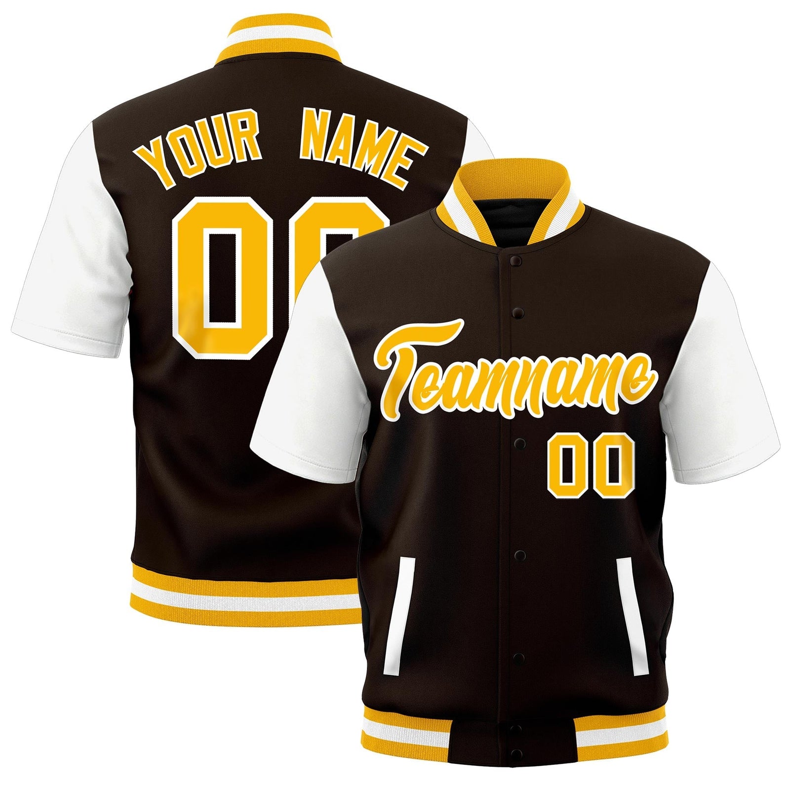 Custom White Gold Full-Snap Classic Style Jacket| KXKSHOP