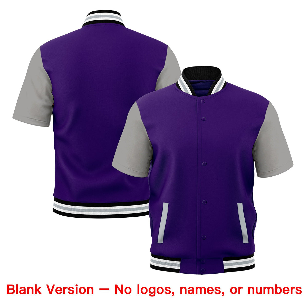 Custom Gray Black White Full-Snap Classic Style Jacket| KXKSHOP