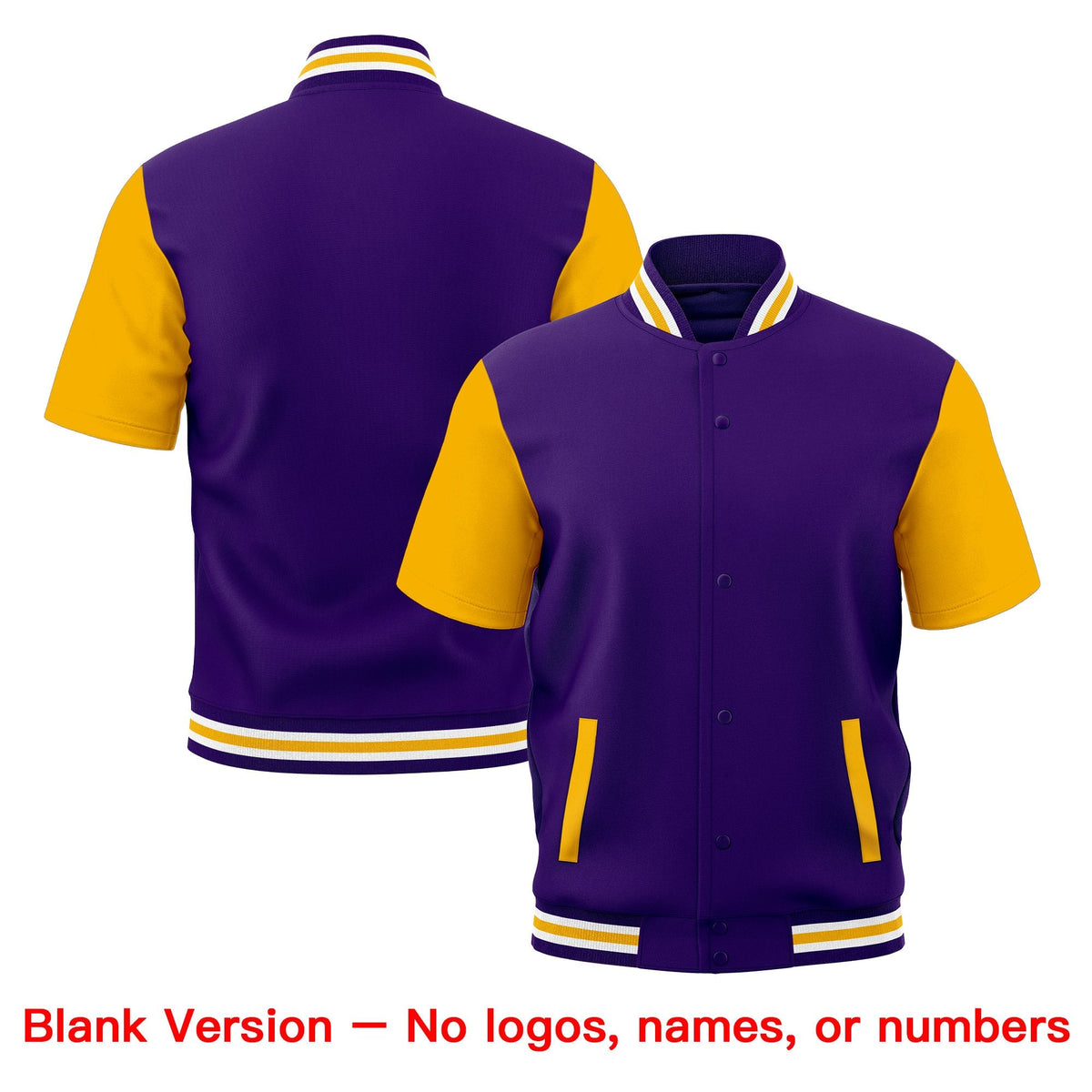 Custom Gold Purple White Full-Snap Classic Style Jacket| KXKSHOP
