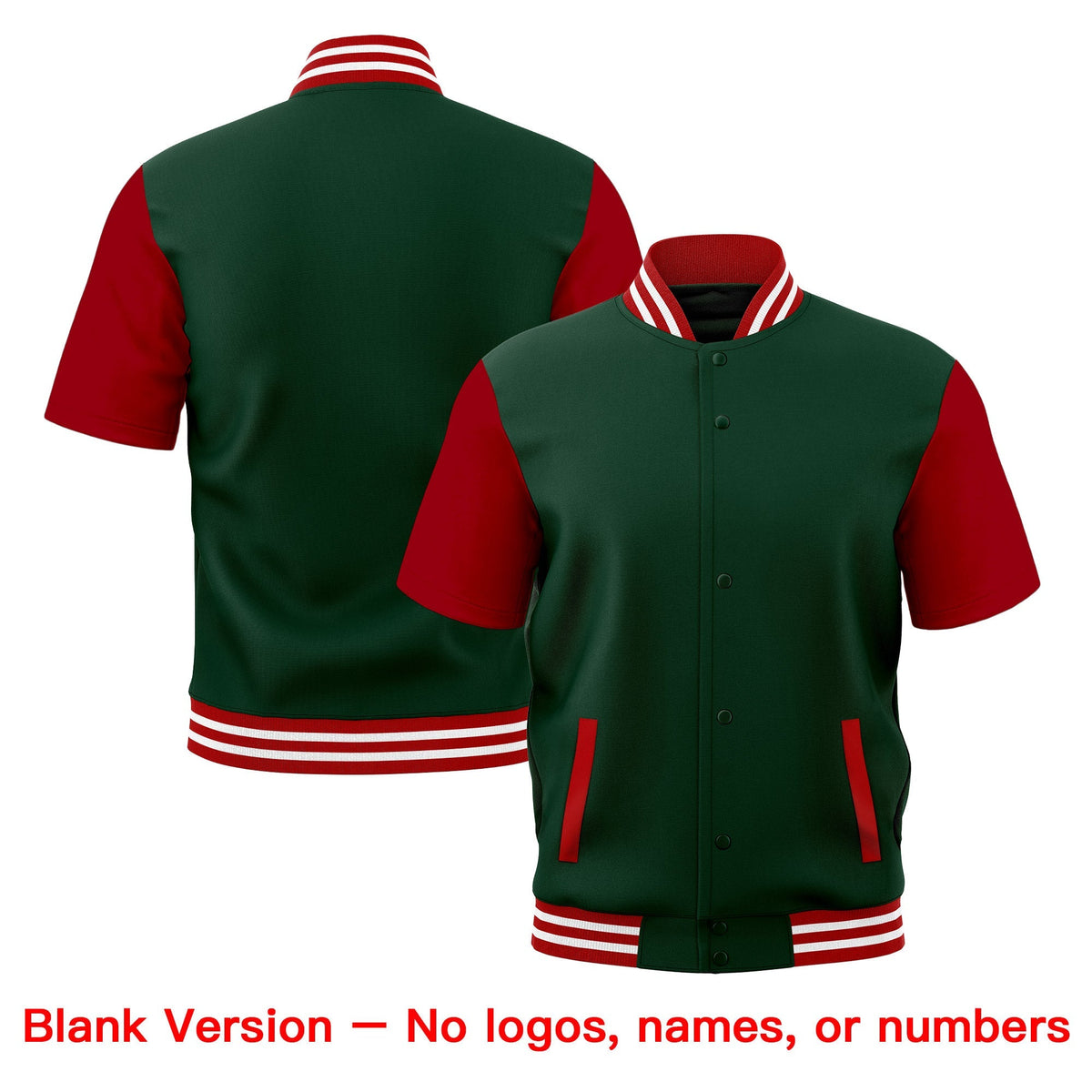 Custom Red White Full-Snap Classic Style Jacket| KXKSHOP