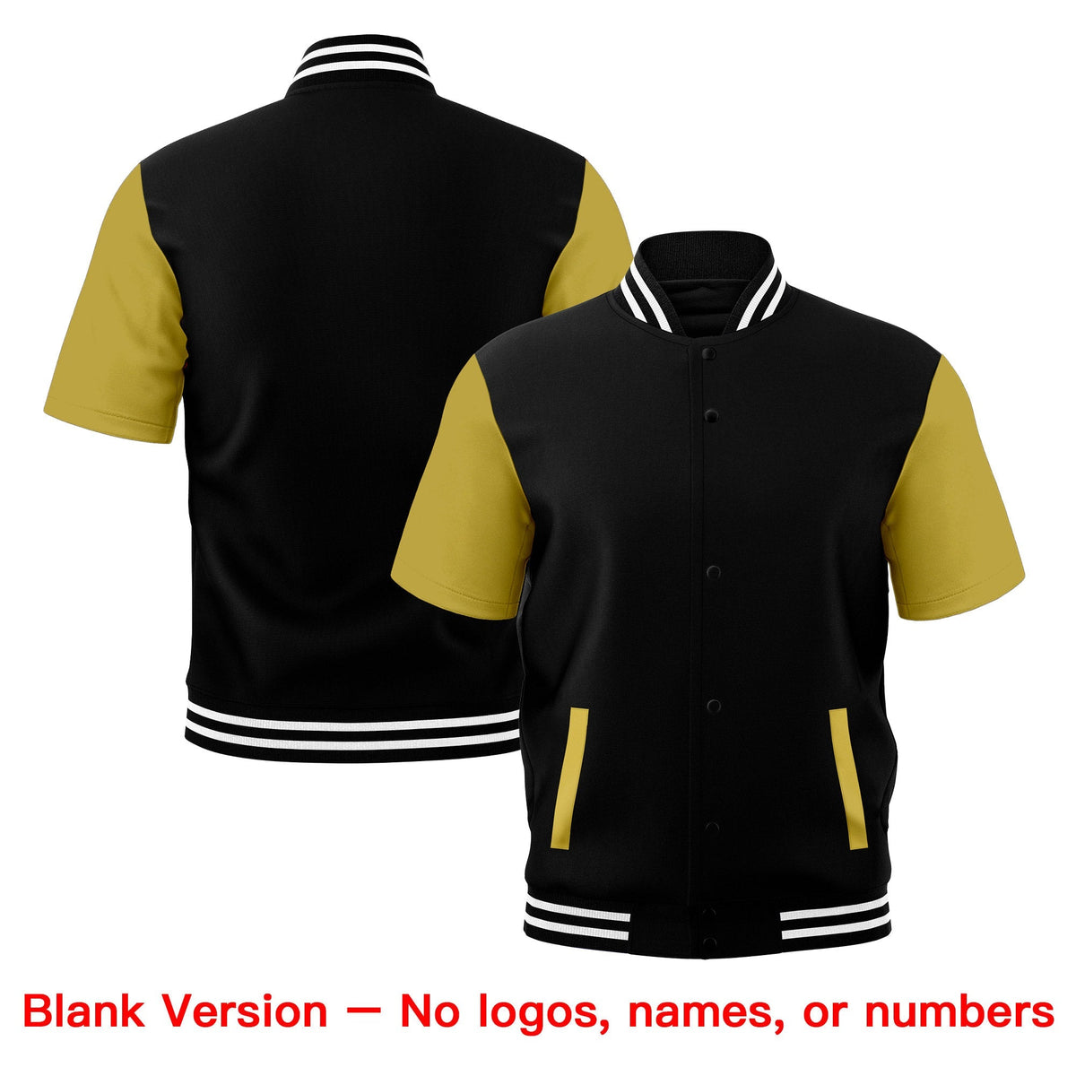 Custom Old Gold Black White Full-Snap Classic Style Jacket| KXKSHOP