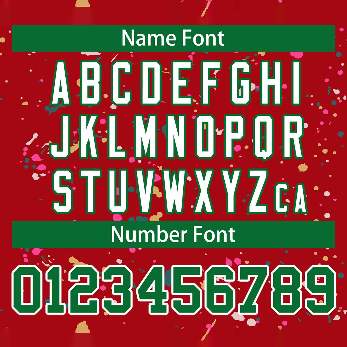 Custom Red Kelly Green Varsity Full-Zip Splash Graffiti Pattern Letterman Jacket