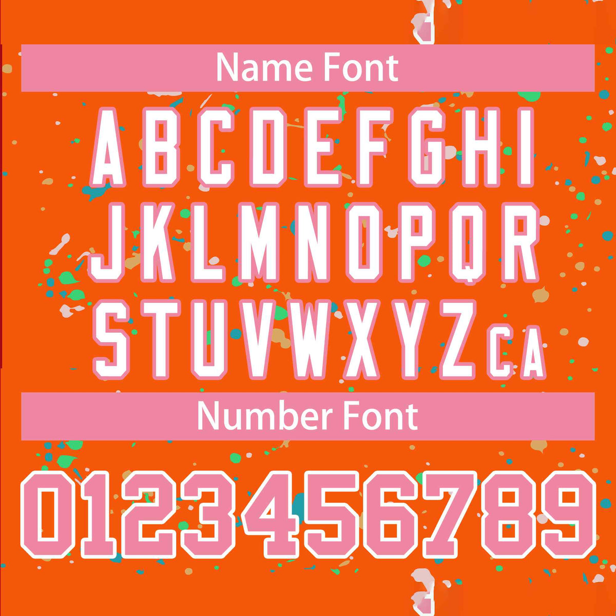 Custom Orange Pink-White Varsity Full-Zip Splash Graffiti Pattern Letterman Jacket