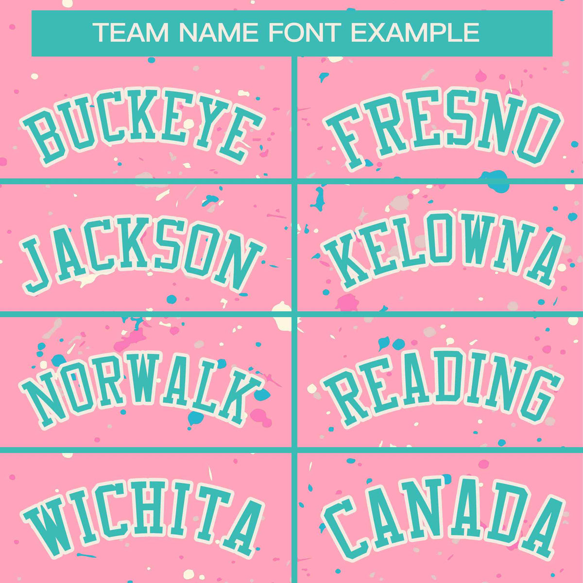 Custom Pink Aqua Varsity Full-Zip Splash Graffiti Pattern Letterman Jacket