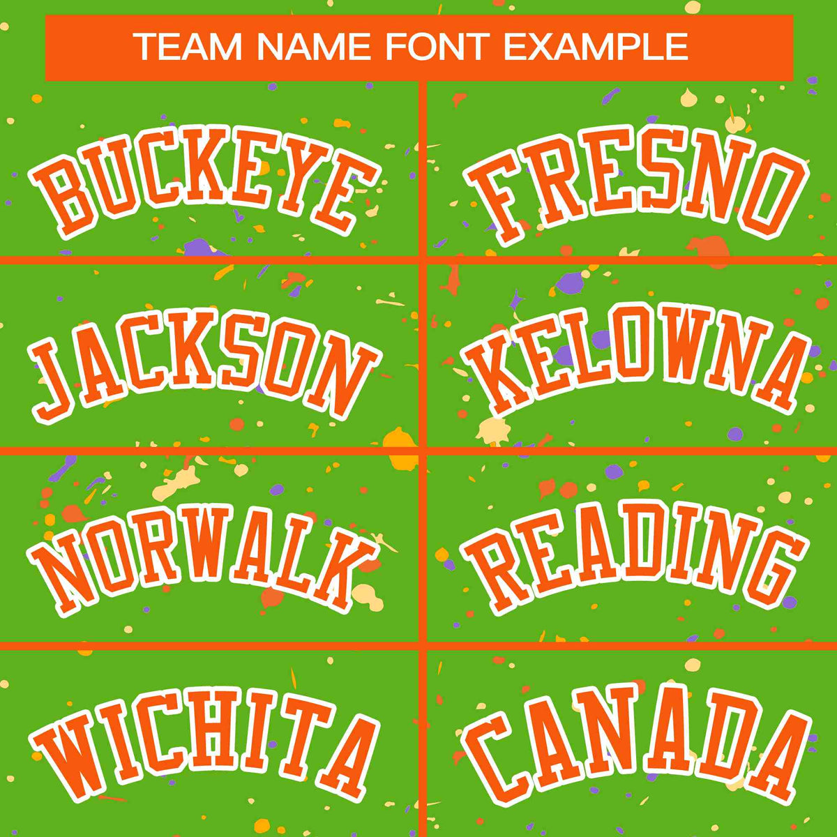 Custom Green Orange-White Varsity Full-Zip Splash Graffiti Pattern Letterman Jacket