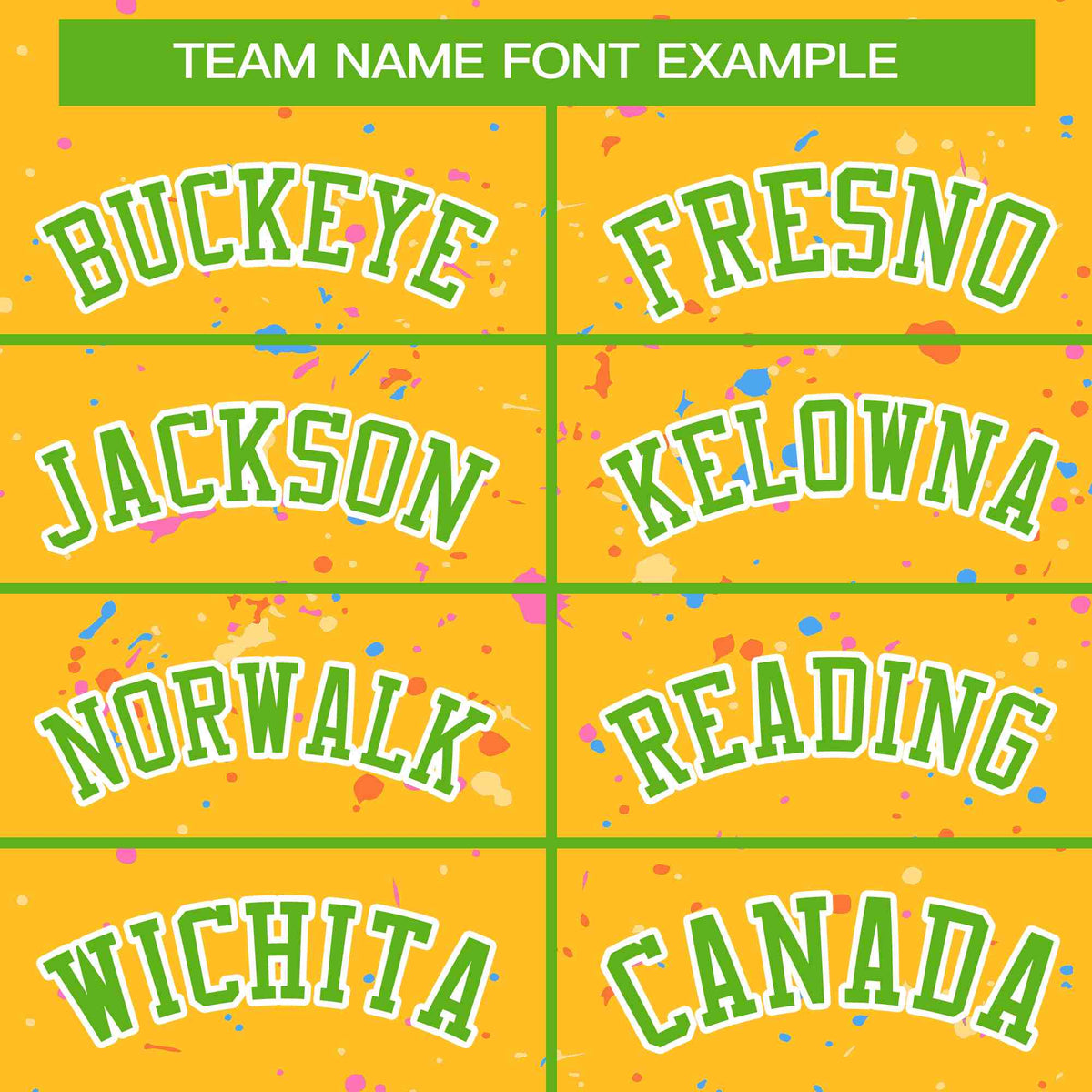 Custom Gold Green-White Varsity Full-Zip Splash Graffiti Pattern Letterman Jacket