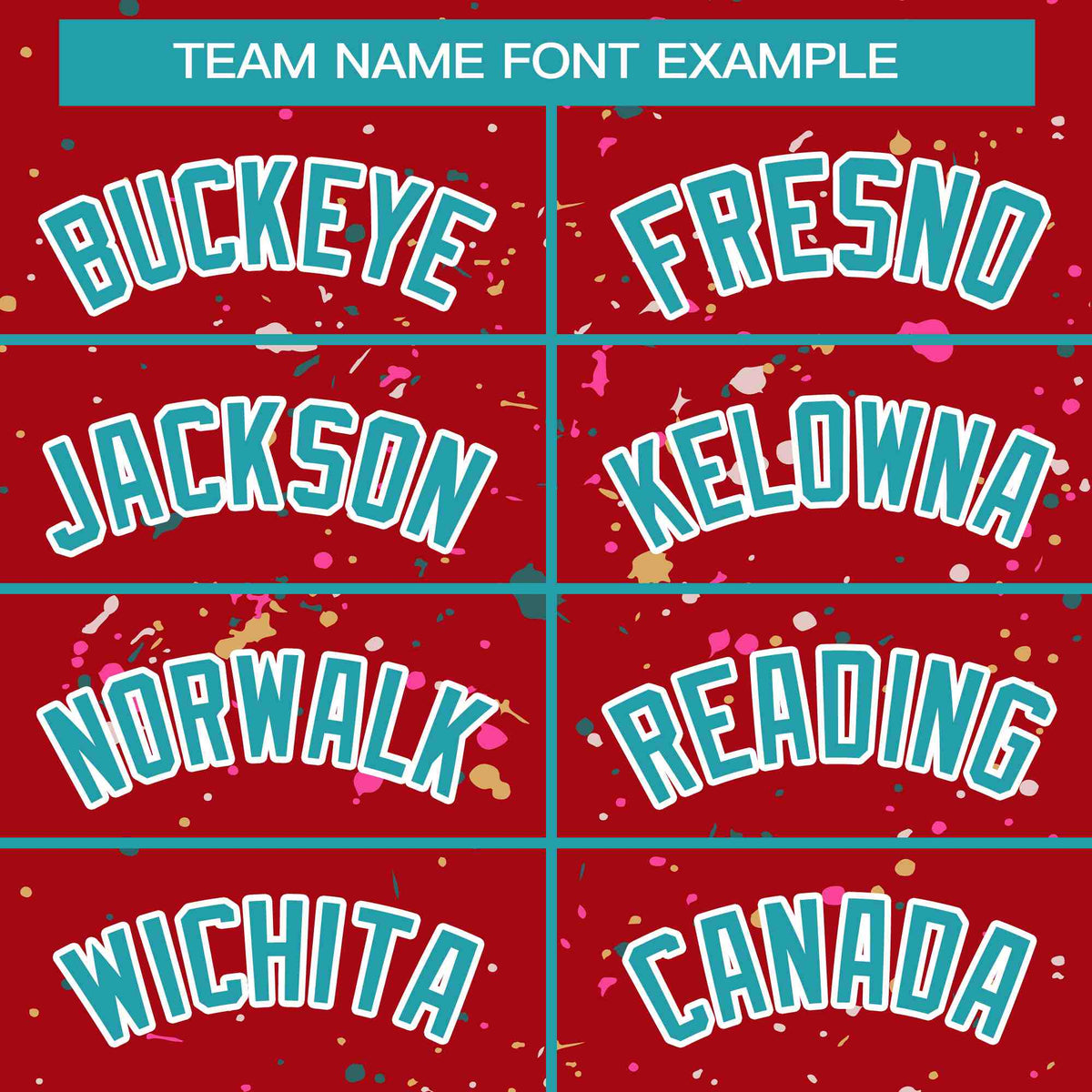 Custom Red Aqua-White Varsity Full-Zip Splash Graffiti Pattern Letterman Jacket