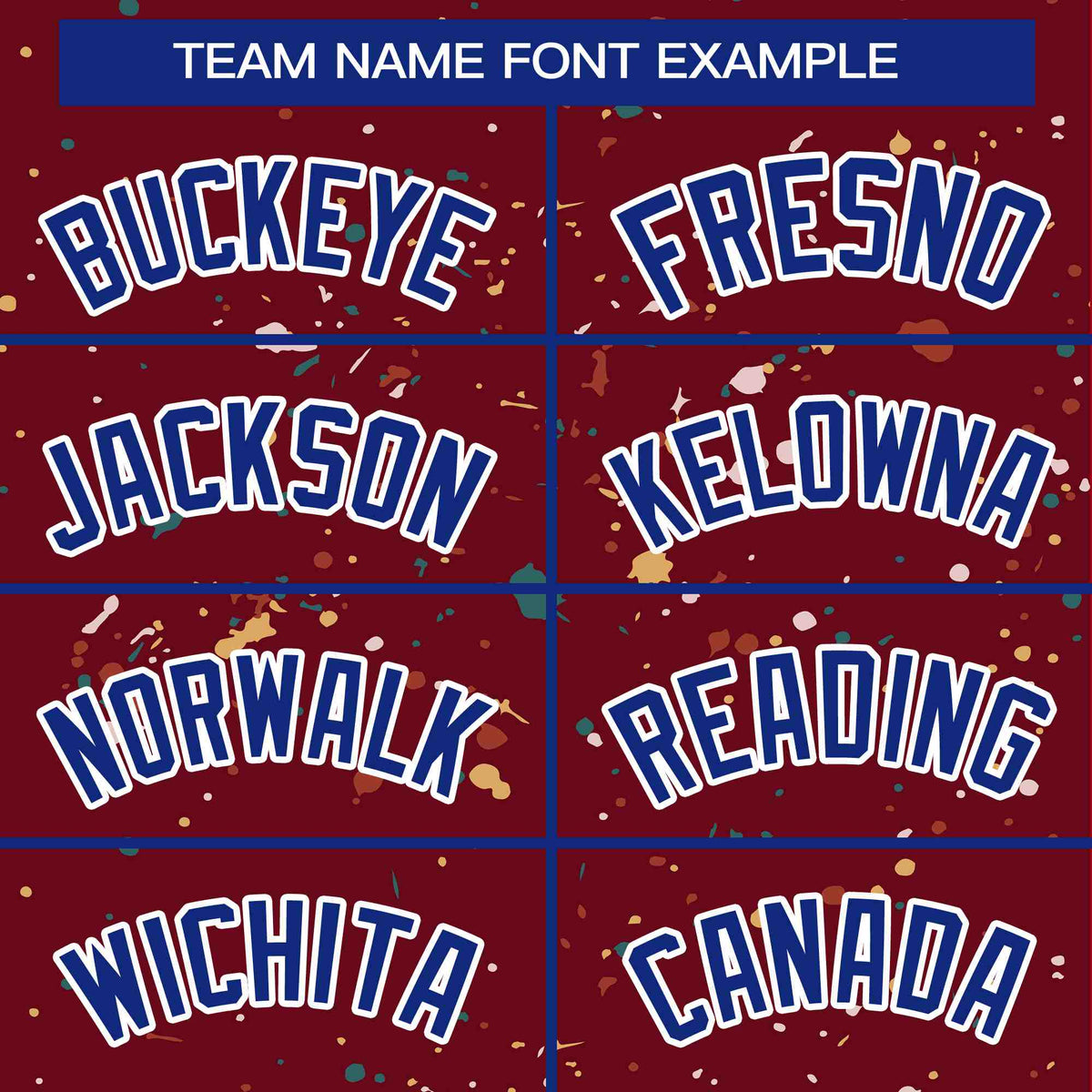 Custom Crimson Royal Varsity Full-Zip Splash Graffiti Pattern Letterman Jacket