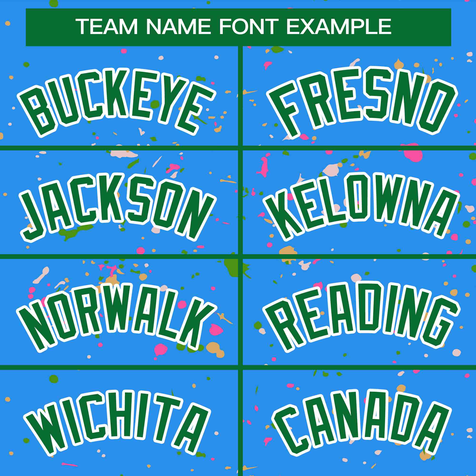 Custom Powder Blue Kelly Green-White Varsity Full-Zip Splash Graffiti Pattern Letterman Jacket