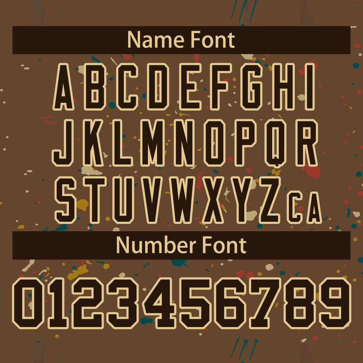 Custom Brown Khaki Varsity Full-Zip Splash Graffiti Pattern Letterman Jacket