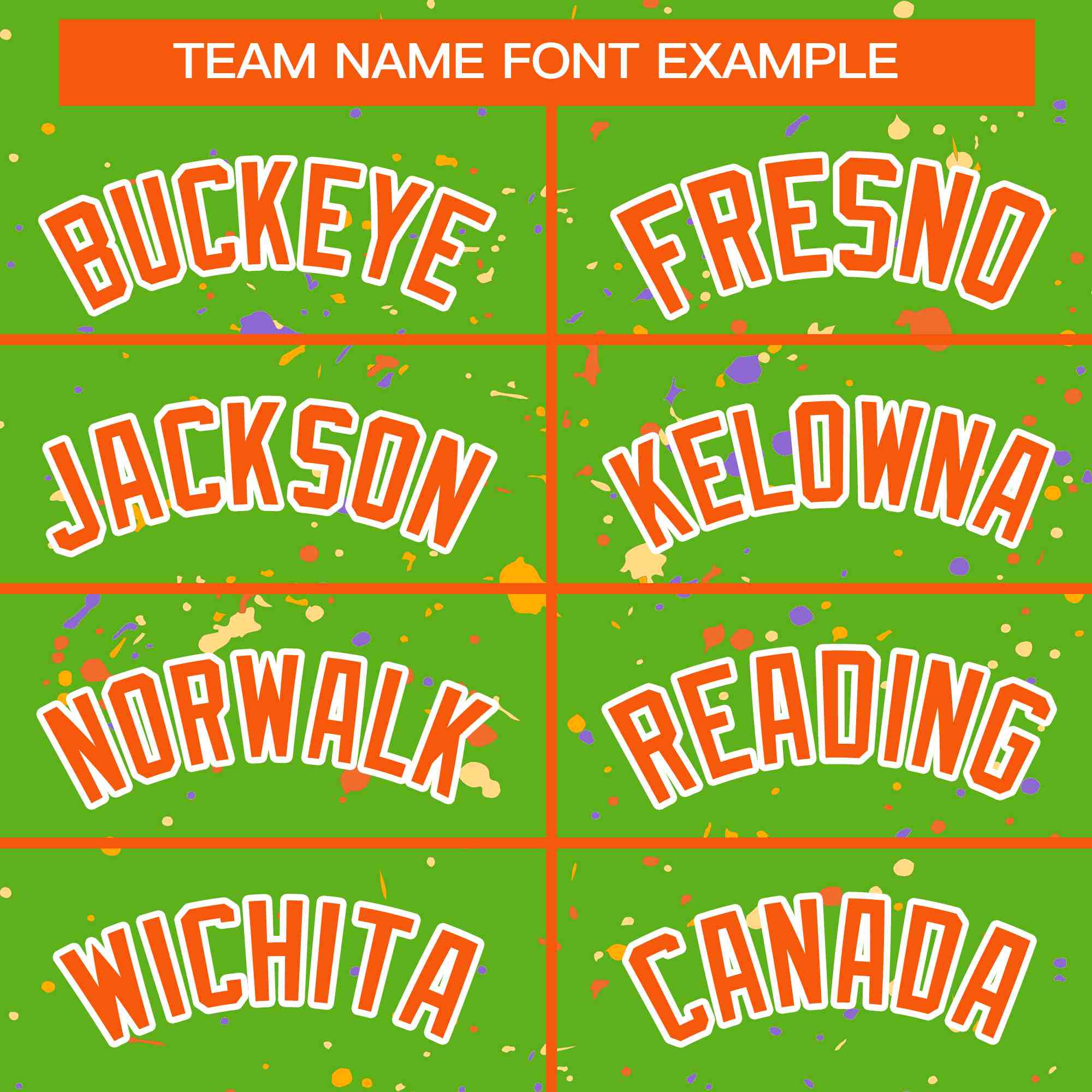 Custom Green Orange-White Varsity Full-Zip Splash Graffiti Pattern Letterman Jacket