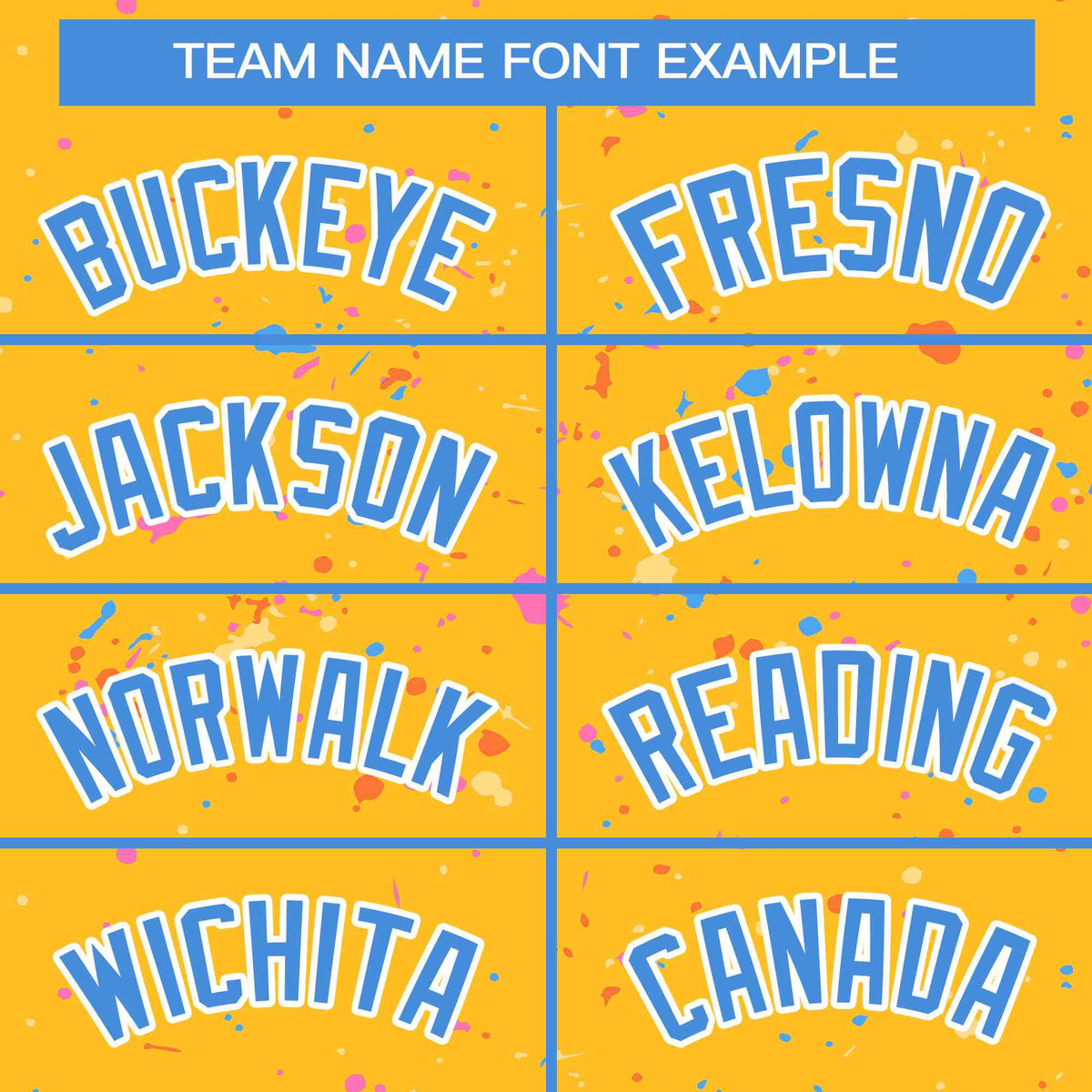 Custom Gold Powder Blue-White Varsity Full-Zip Splash Graffiti Pattern Letterman Jacket