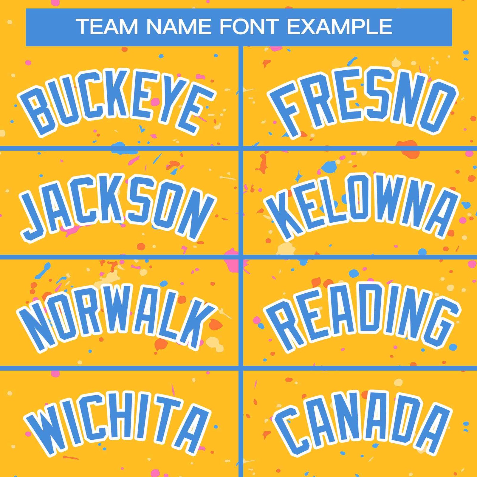 Custom Gold Powder Blue-White Varsity Full-Zip Splash Graffiti Pattern Letterman Jacket