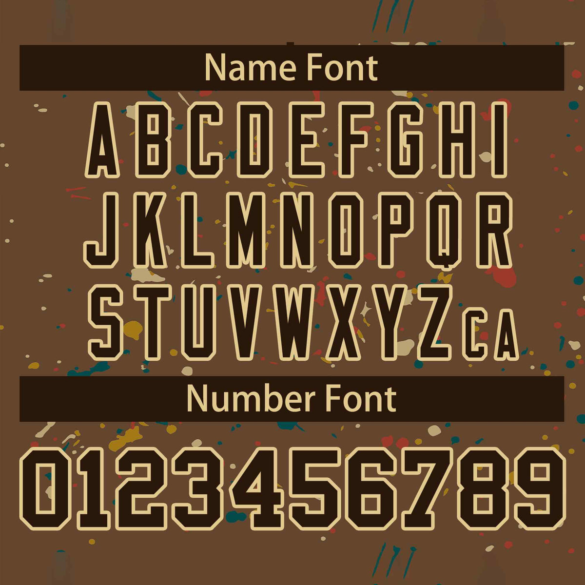 Custom Brown Khaki Varsity Full-Zip Splash Graffiti Pattern Letterman Jacket