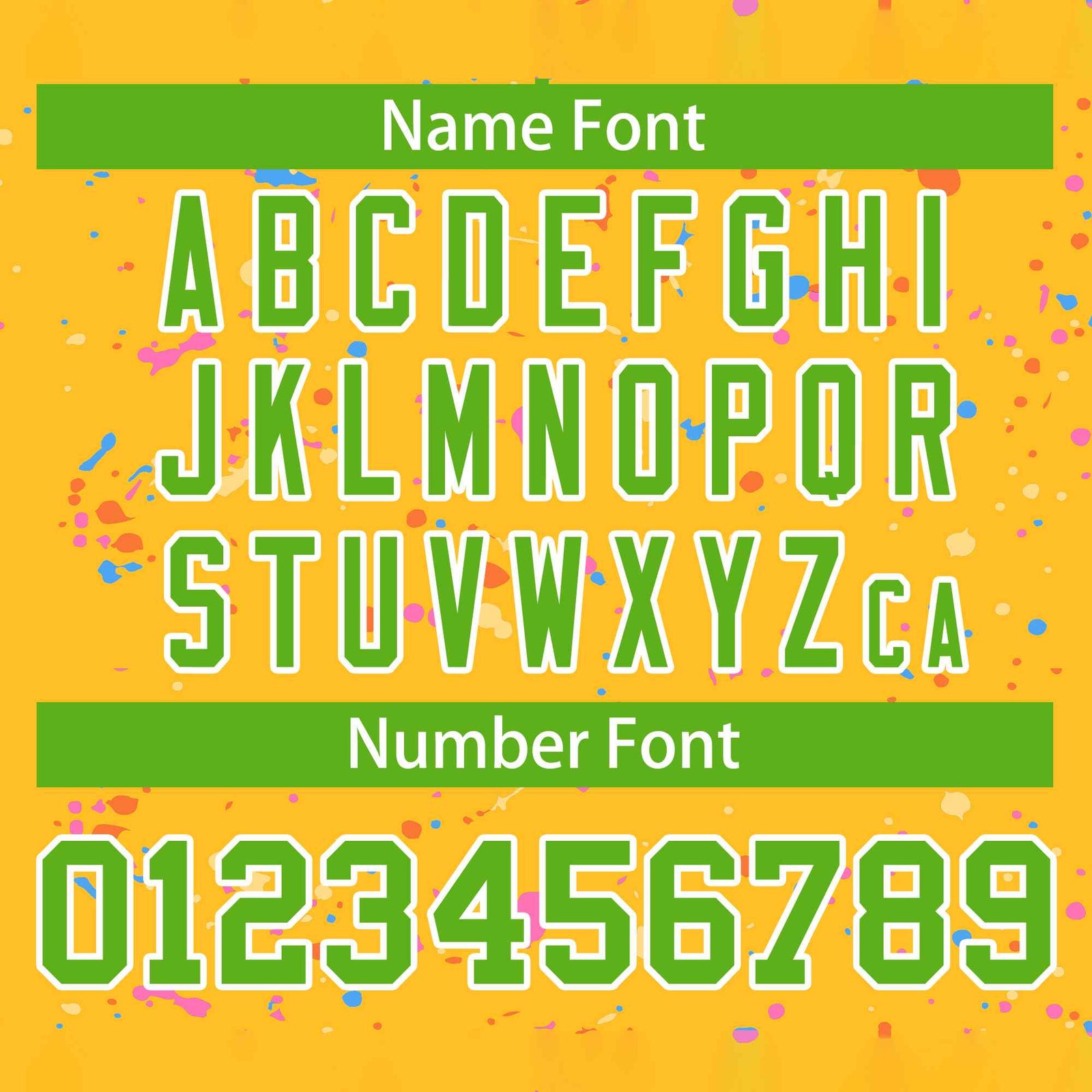 Custom Gold Green-White Varsity Full-Zip Splash Graffiti Pattern Letterman Jacket