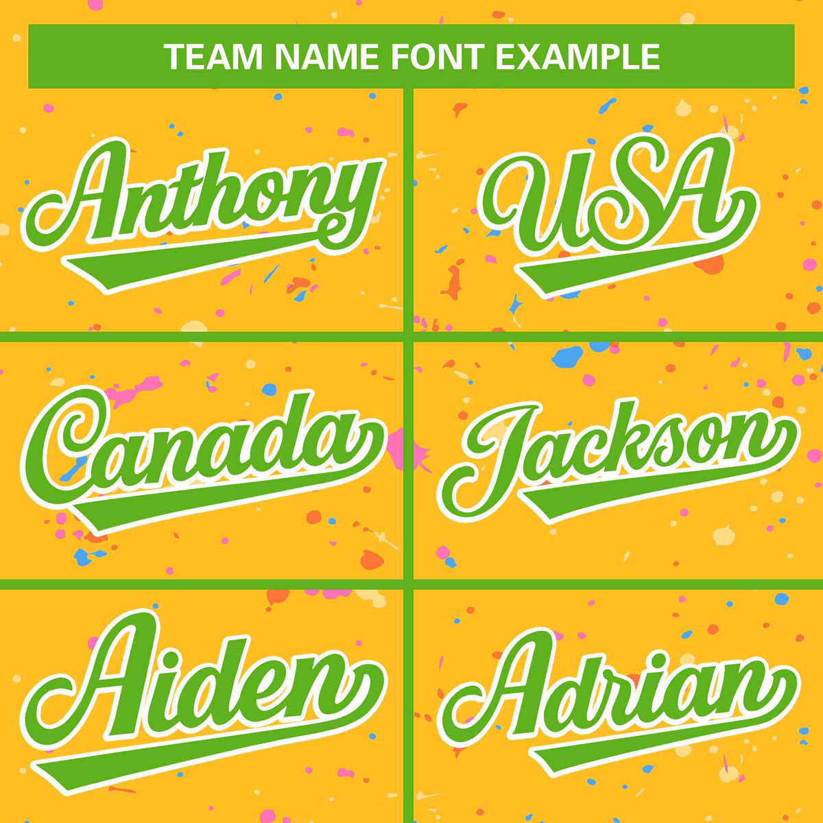 Custom Gold Green-White Varsity Full-Zip Splash Graffiti Pattern Letterman Jacket