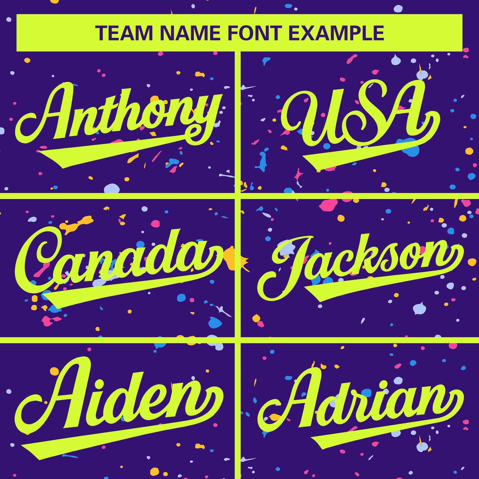 Custom Purple Neon Green Varsity Full-Zip Splash Graffiti Pattern Letterman Jacket