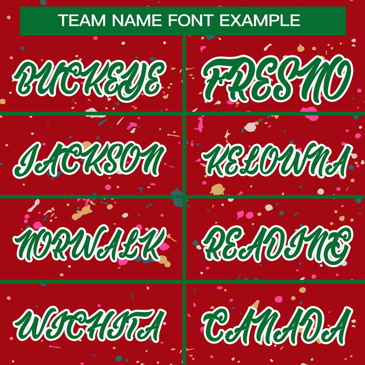 Custom Red Kelly Green Varsity Full-Zip Splash Graffiti Pattern Letterman Jacket