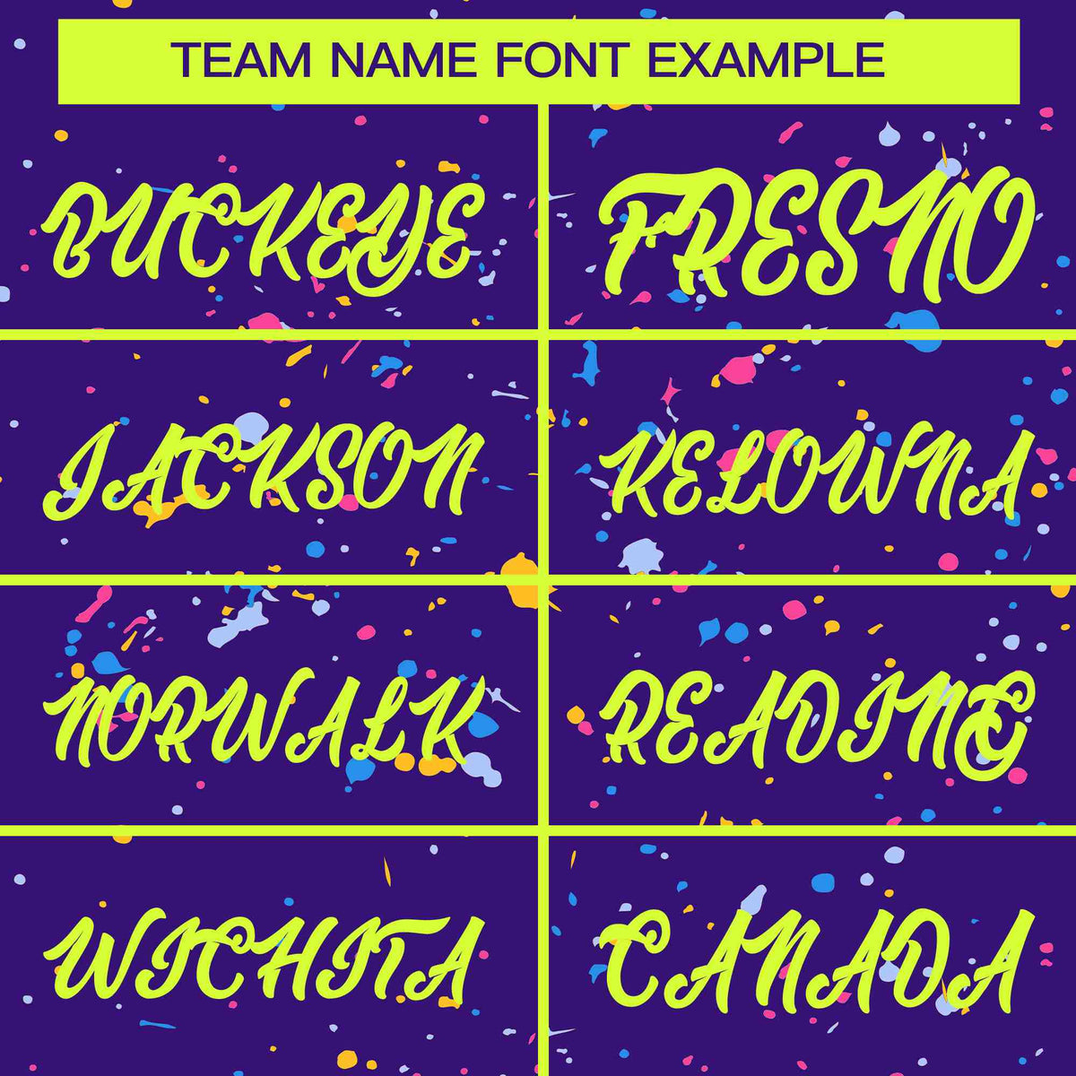 Custom Purple Neon Green Varsity Full-Zip Splash Graffiti Pattern Letterman Jacket