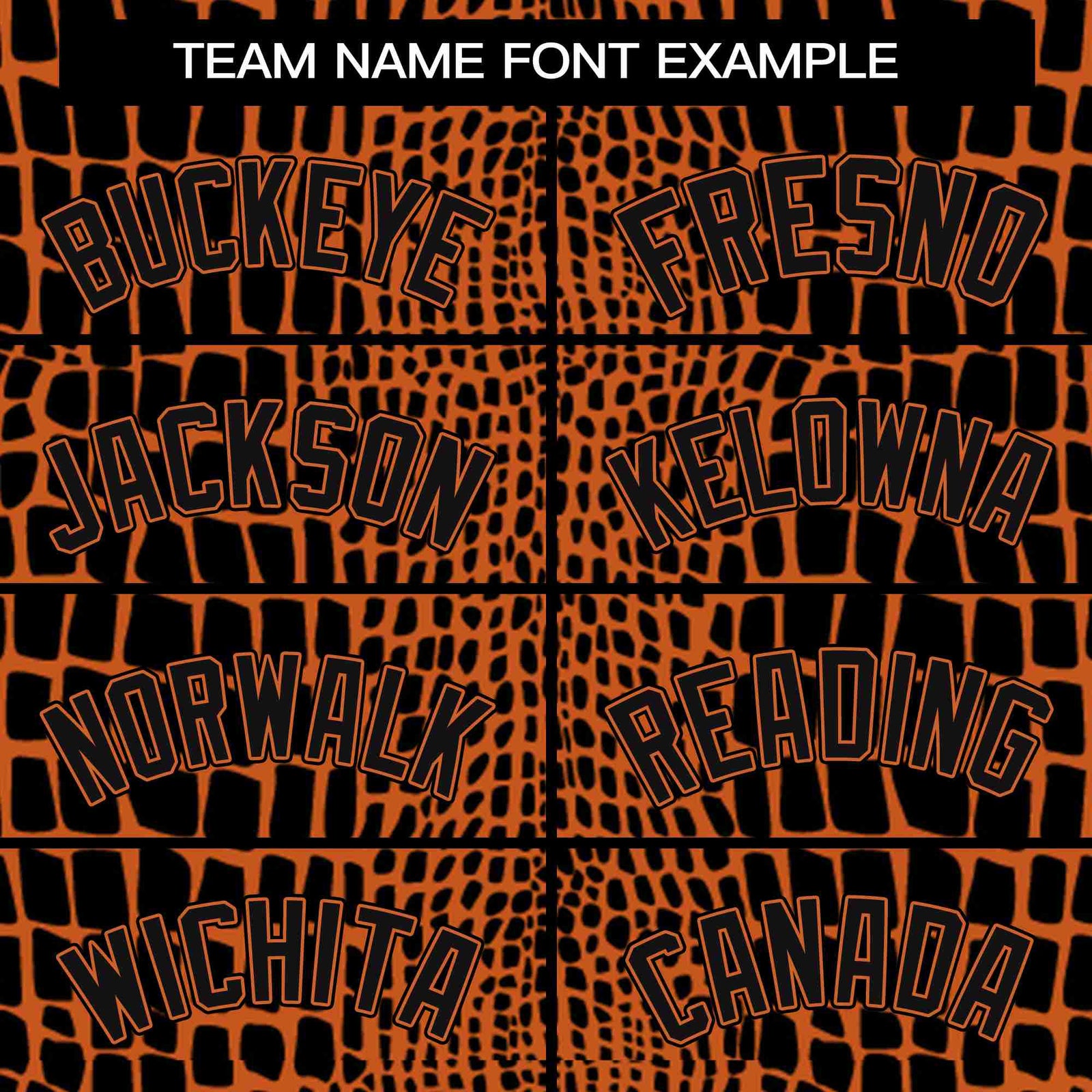 Custom Black Orange Varsity Full-Zip Crocodile Graffiti Pattern Letterman Bomber Jacket