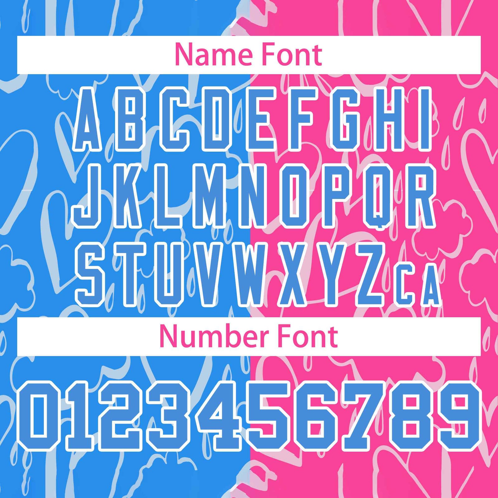 Custom Pink Powder Blue Split Fashion Letterman Bomber Graffiti Pattern Baseball Jacket