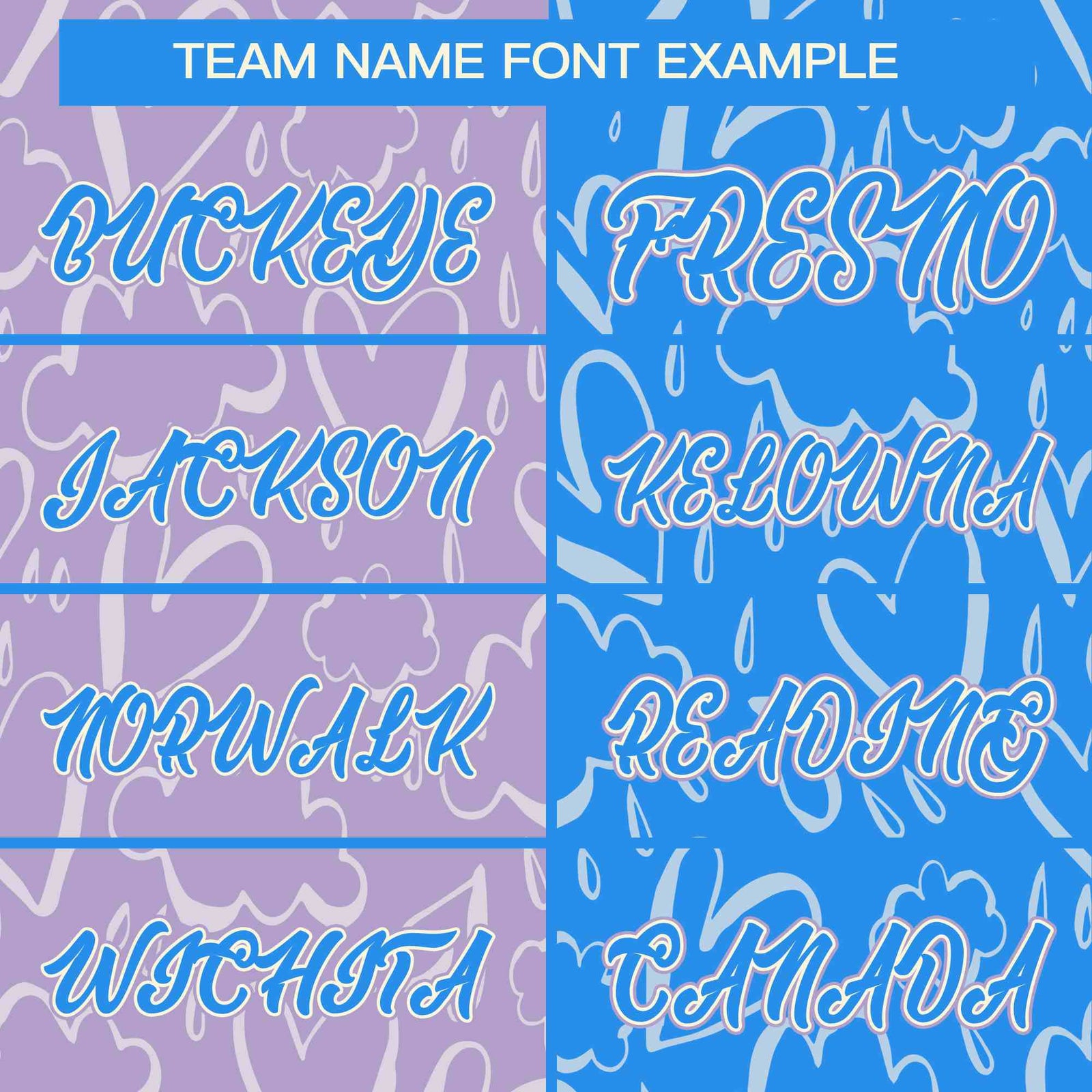 Custom Powder Blue Lt Purple Split Fashion Letterman Bomber Graffiti Pattern Baseball Jacket