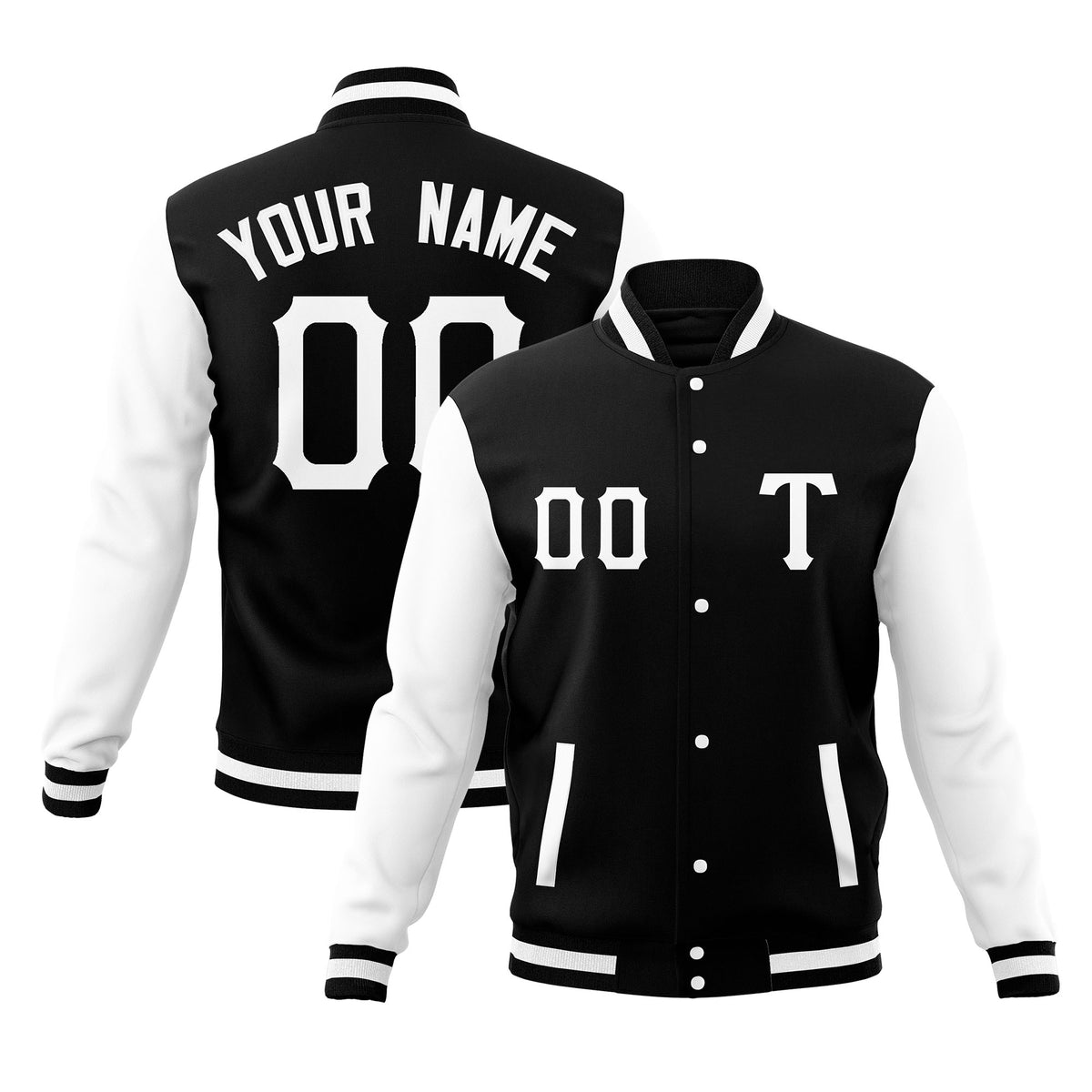 Custom Cotton Blend Baseball Jackets Varsity Letterman Full-Snap Coats for Adults