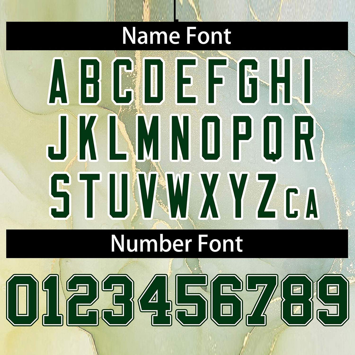 Custom Green White Tie Dye Ink Paint Varsity Graffiti Pattern Letterman Jacket