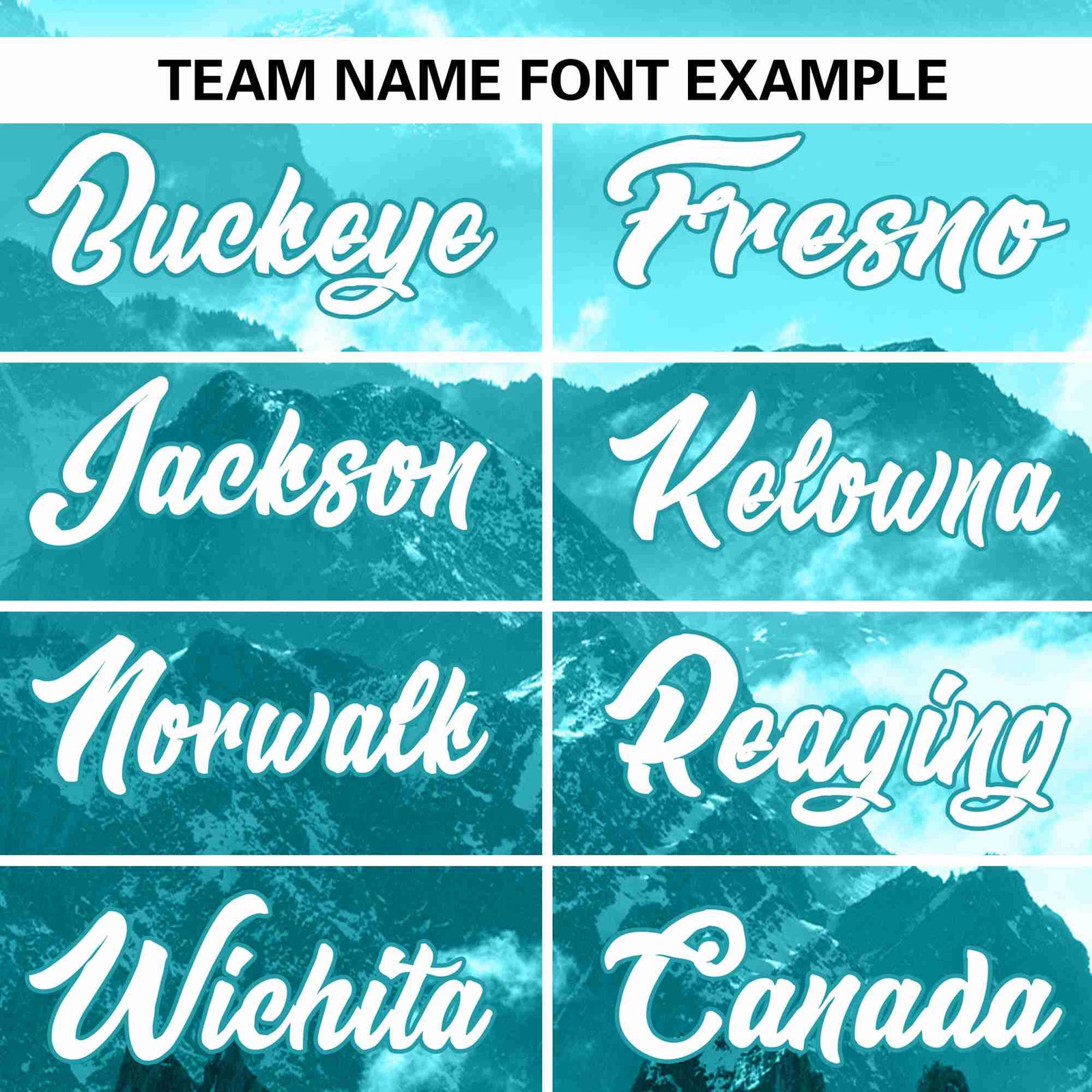 Custom Aqua White Varsity Full-Zip Snow Mountain Letterman Bomber Jacket