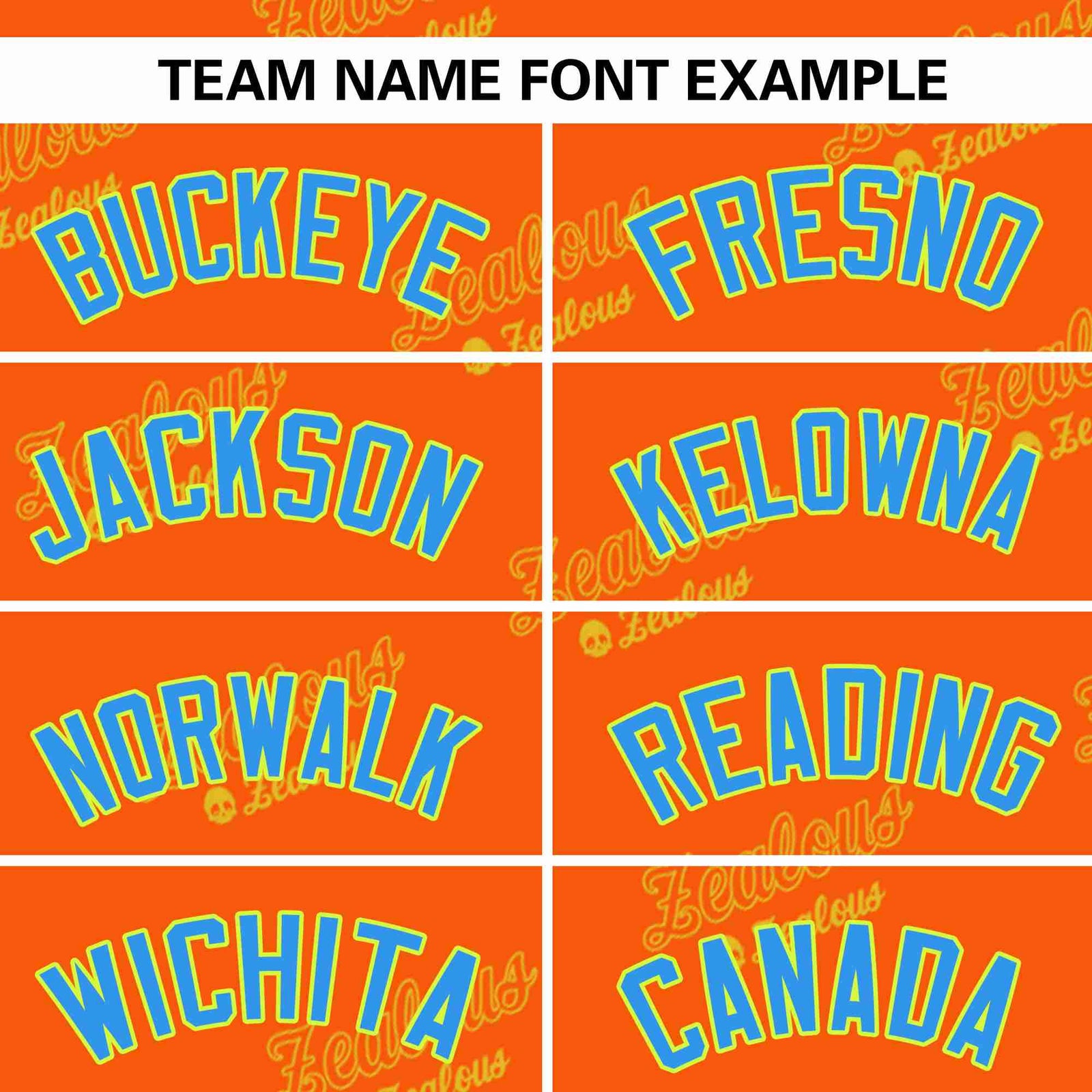 Custom Orange Powder Blue-Neon Green Letter Full-Zip Varsity Bomber Jacket