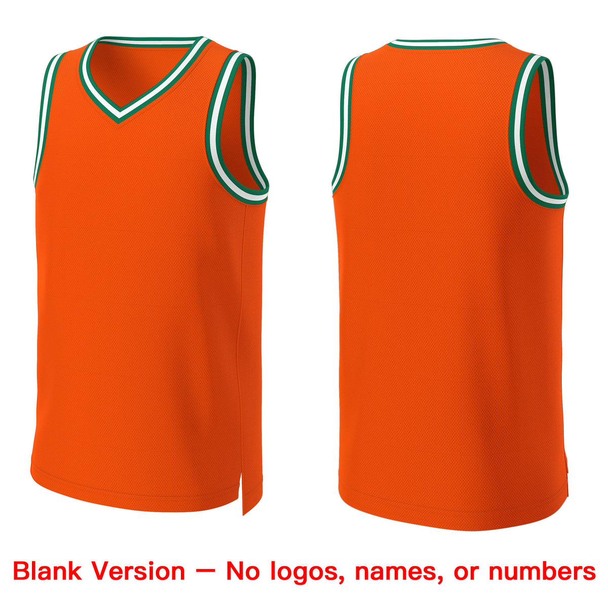 Custom Orange White-Kelly Green Classic Tops Basketball Jersey