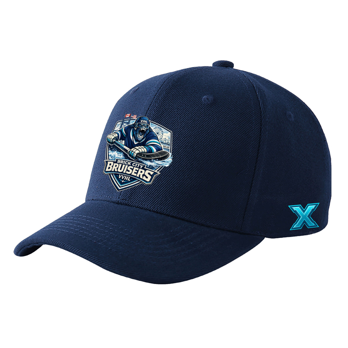 VVHL S10 Season X Brick City Bruisers 3D Puff Embroidery Flat Embroidery Baseball Cap