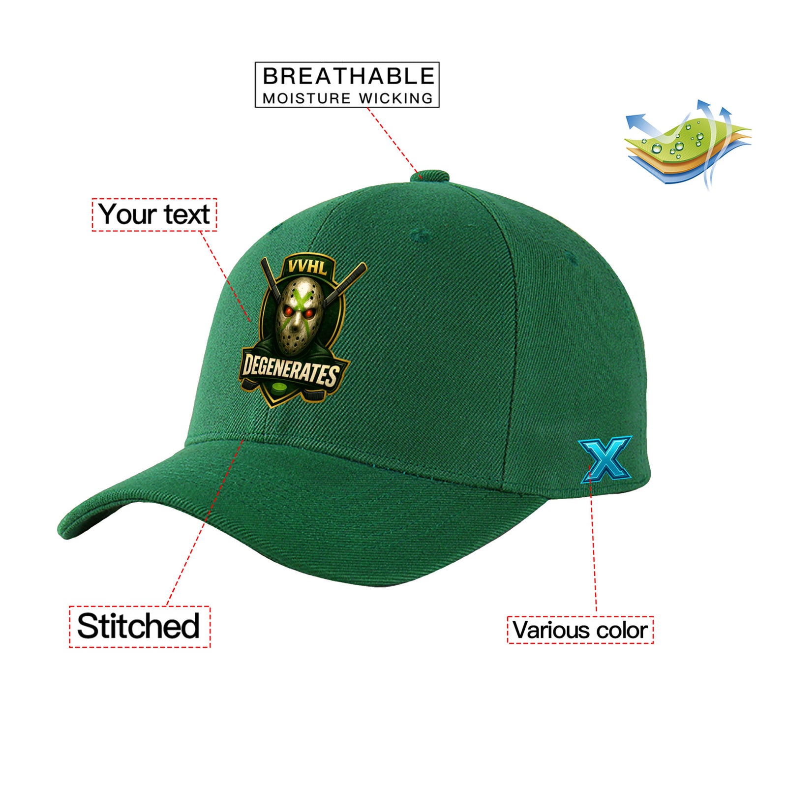 VVHL S10 Season X  3D Degenerates Puff Embroidery Flat Embroidery Baseball Cap