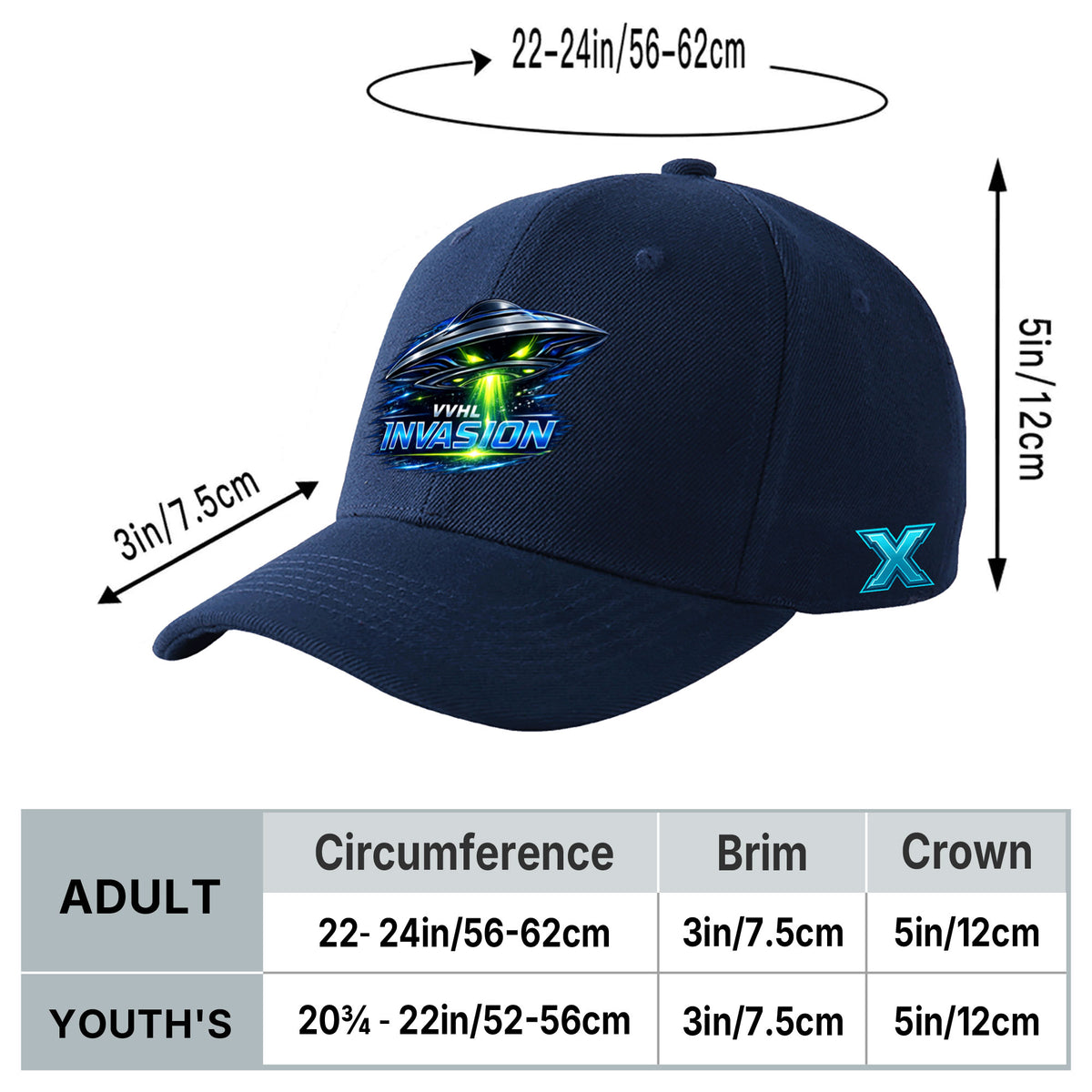 VVHL S10 Season X  Invasion 3D Puff Embroidery Flat Embroidery Baseball Cap