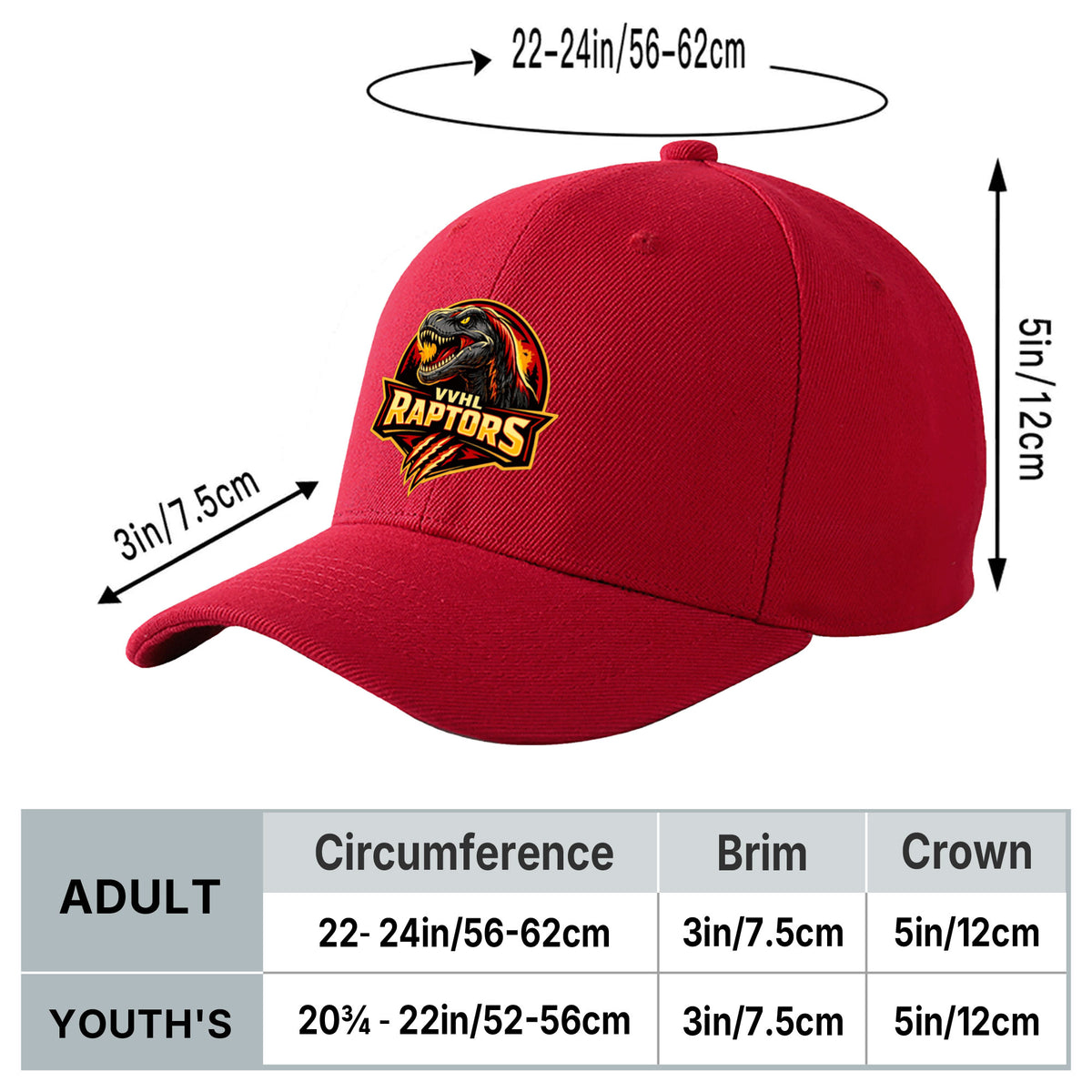 VVHL S10 Season X Raptors 3D Puff Embroidery Flat Embroidery Baseball Cap