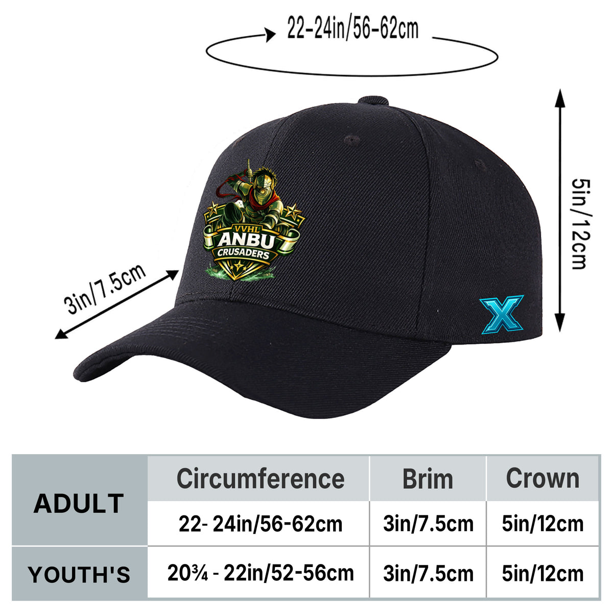 VVHL S10 Season × Anbu Crusaders 3D Puff Embroidery Flat Embroidery Baseball Cap