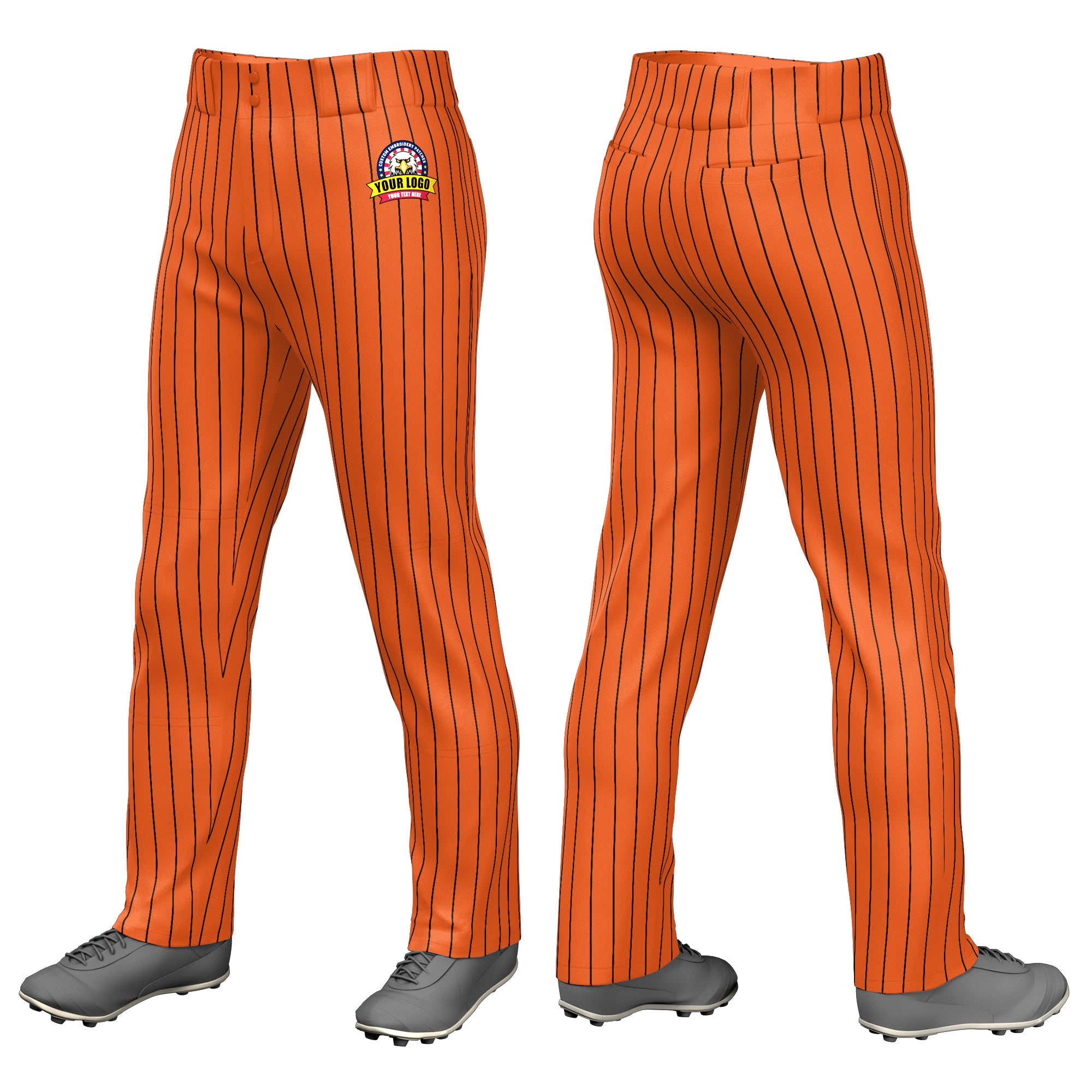 Custom Yellow Black Pinstripe Fit Stretch Practice Loose-fit Baseball Pants