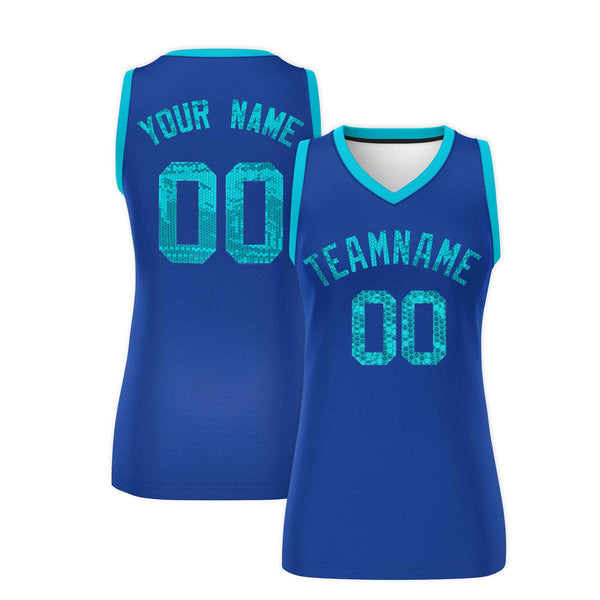 blue basketball jersey dress Custom Royal and Sky Women | Kxkshop 1920s inspired