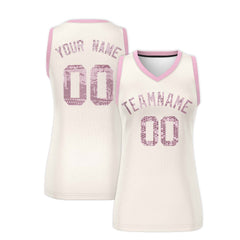 Custom Cream and Light Pink Women Basketball Jersey Dress | Kxkshop Custom Cream and Light Pink Women Basketball Jersey Dress | Kxkshop