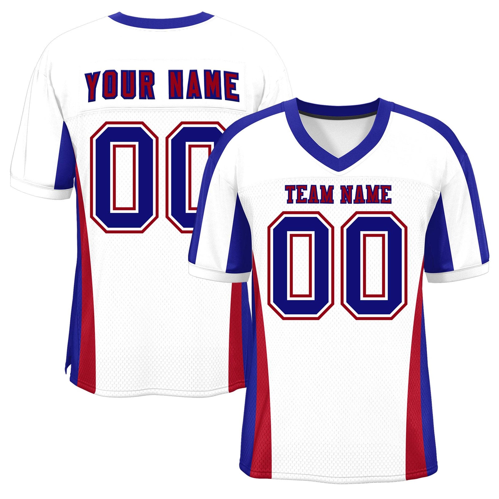 Custom White Color Block Mesh Authentic Football Jersey