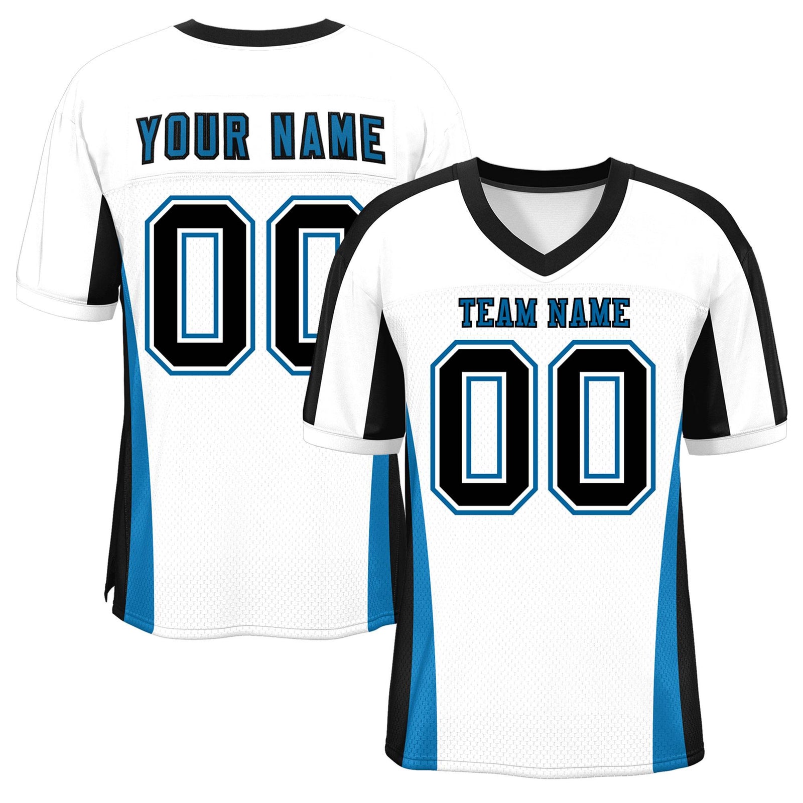 Custom White Color Block Mesh Authentic Football Jersey